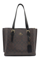 Coach Mollie Tote 25 Signature Canvas | Brown Black & Gold