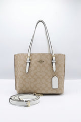Coach Mollie Tote 25 in Signature Canvas | Light Khaki & Chalk
