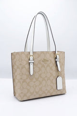 Coach Mollie Tote 25 in Signature Canvas | Light Khaki & Chalk