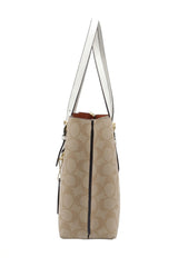 Coach Mollie Tote 25 in Signature Canvas | Light Khaki & Chalk