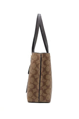 Coach Mollie Tote 25 Signature Canvas | Khaki Black & Gold