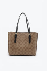 Coach Mollie Tote 25 Signature Canvas | Khaki Black & Gold