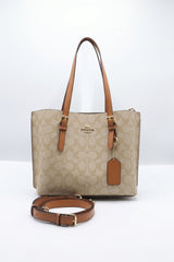 Coach Mollie Tote 25 in Signature Canvas | Light Khaki & Saddle