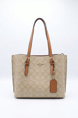 Coach Mollie Tote 25 in Signature Canvas | Light Khaki & Saddle