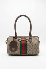 Gucci Horsebit 1955 Boston Bag | GG Supreme & Web Stripe