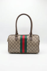 Gucci Horsebit 1955 Boston Bag | GG Supreme & Web Stripe