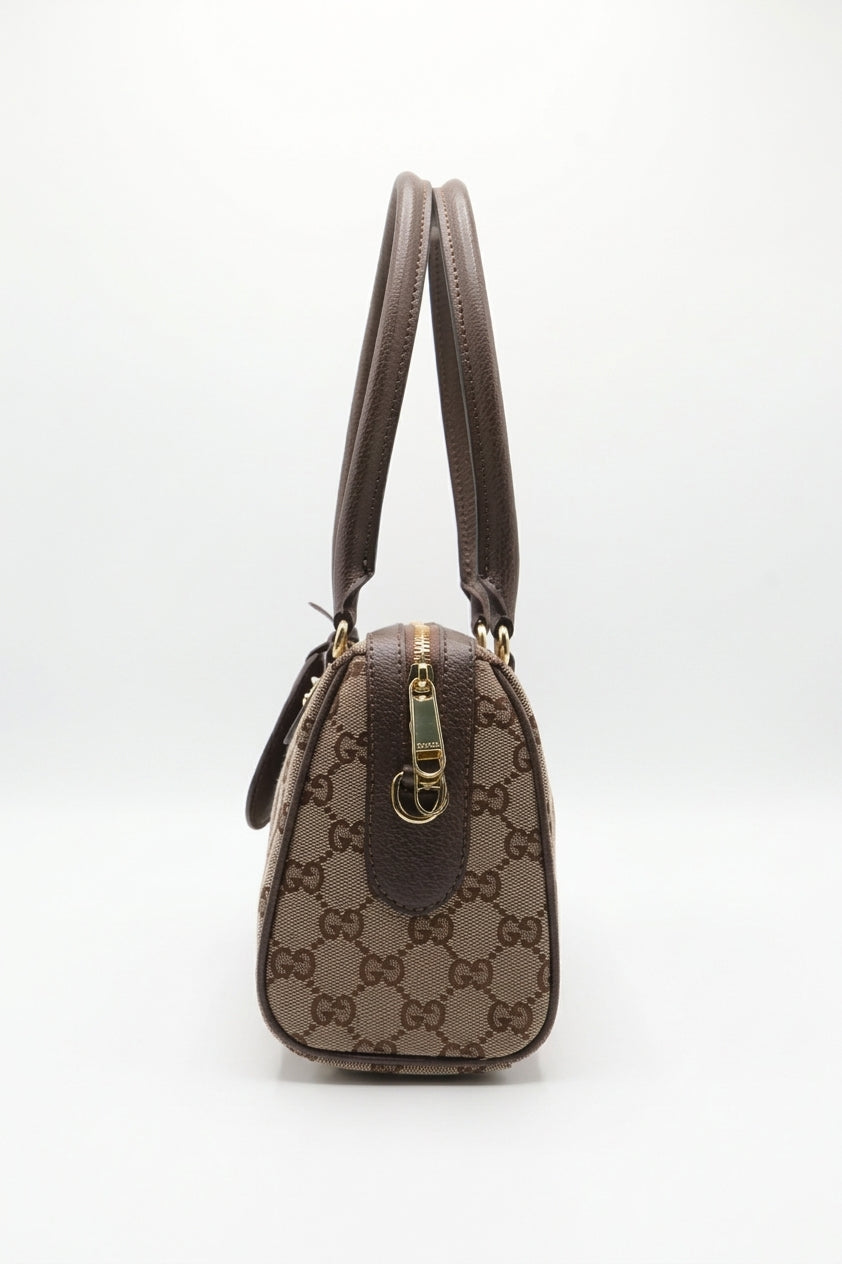 Gucci Horsebit 1955 Mini Boston Bag | GG Canvas & Web Stripe