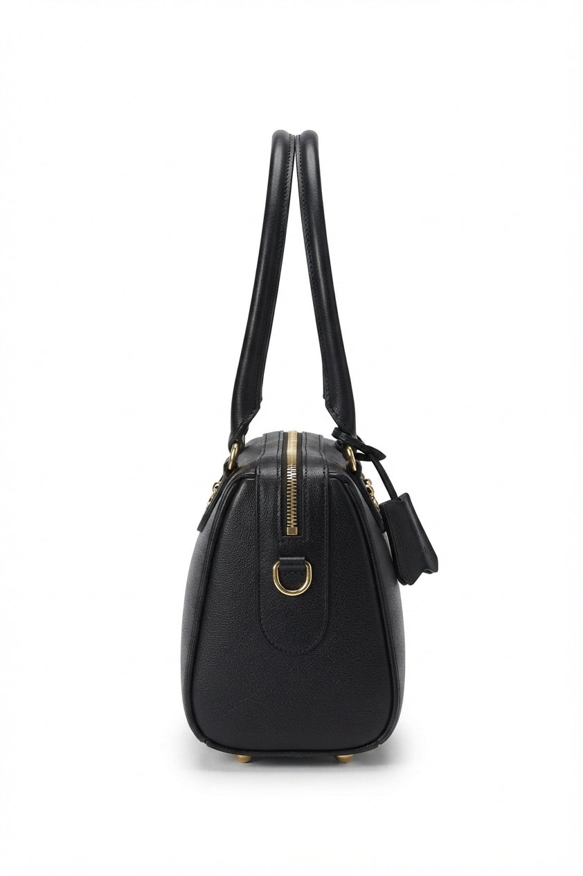 Gucci Horsebit 1955 Leather Mini Boston Bag | Black & Web Stripe