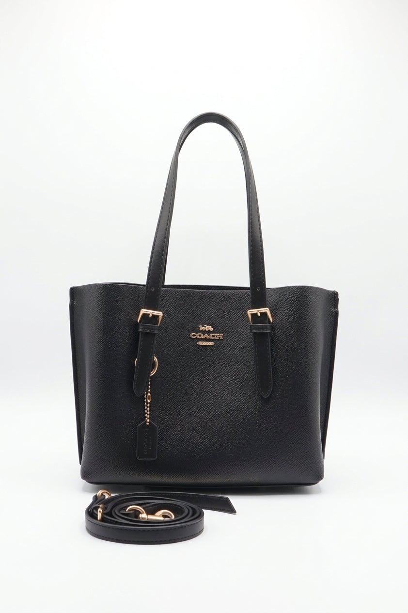 Coach Mollie Tote 25 in Black Crossgrain Leather