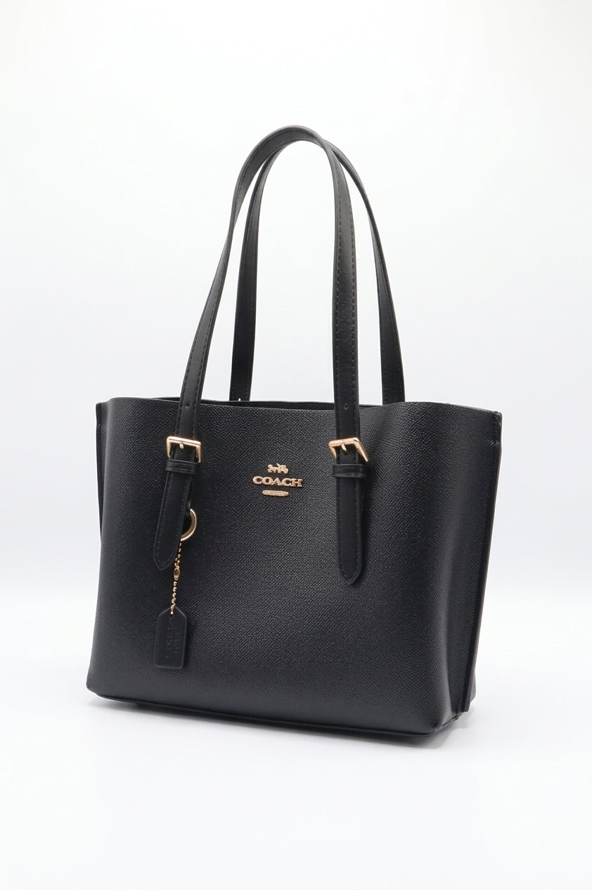Coach Mollie Tote 25 in Black Crossgrain Leather