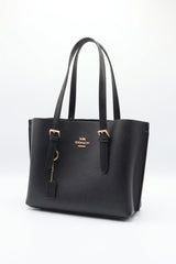 Coach Mollie Tote 25 in Black Crossgrain Leather