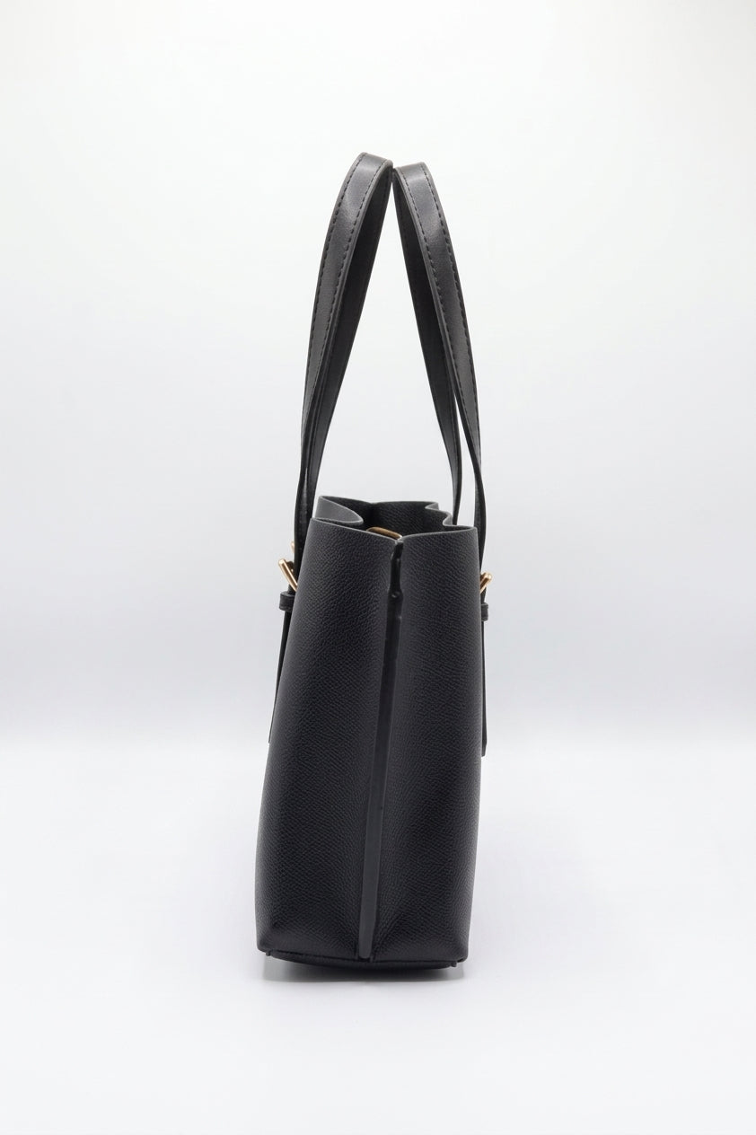Coach Mollie Tote 25 in Black Crossgrain Leather