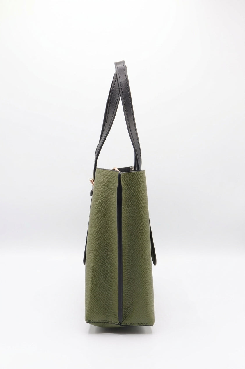 Coach Mollie Tote 25 Leather Bag | Olive Green & Black