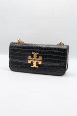 Tory Burch Eleanor Bag | Black Croc Leather & Gold Double T