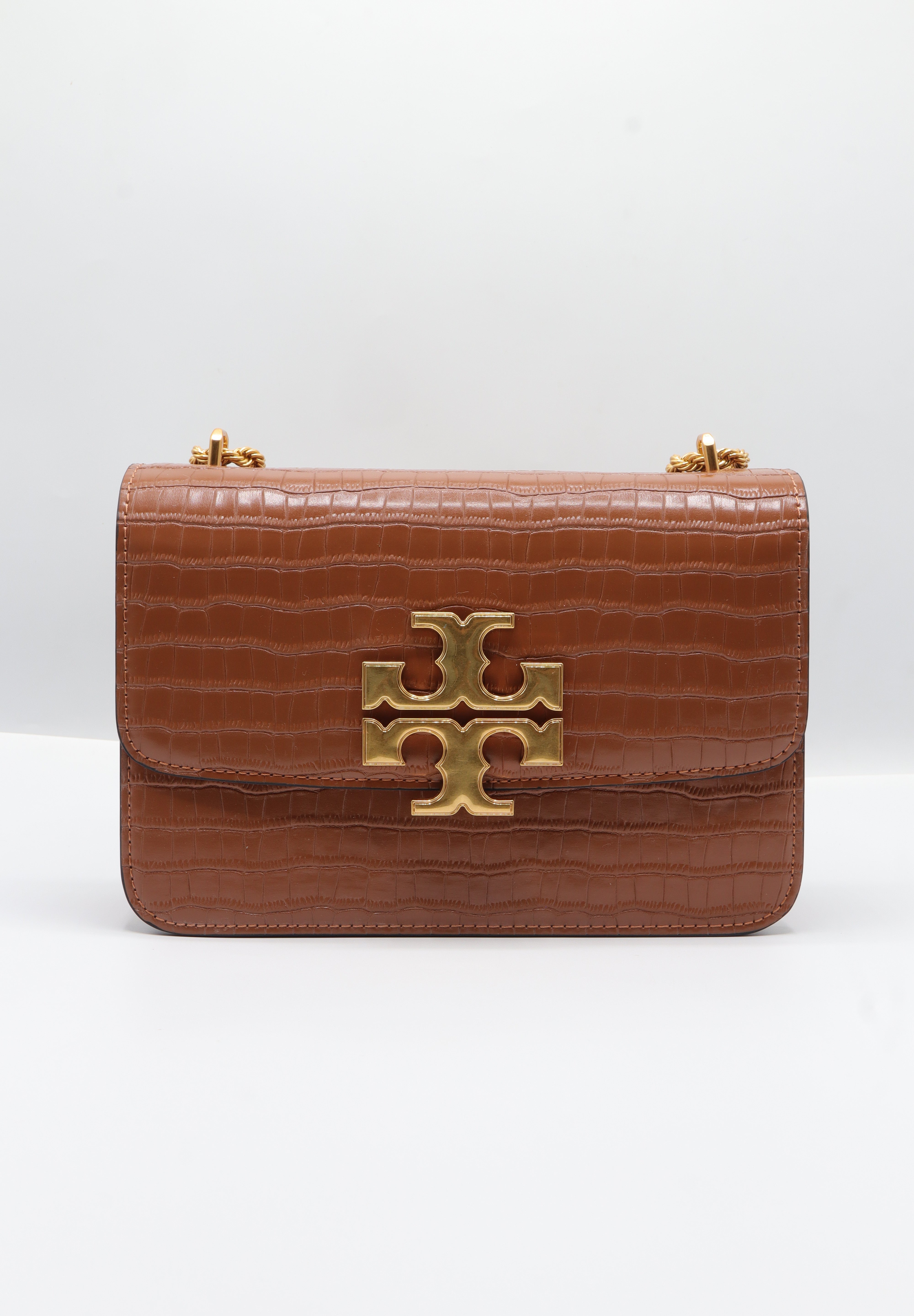 Tory Burch Eleanor Bag | Cognac Croc Leather & Gold Double T