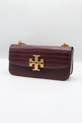 Tory Burch Eleanor Bag | Burgundy Croc Leather & Gold Double T