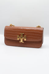 Tory Burch Eleanor Bag | Tan Croc Leather & Gold Double T