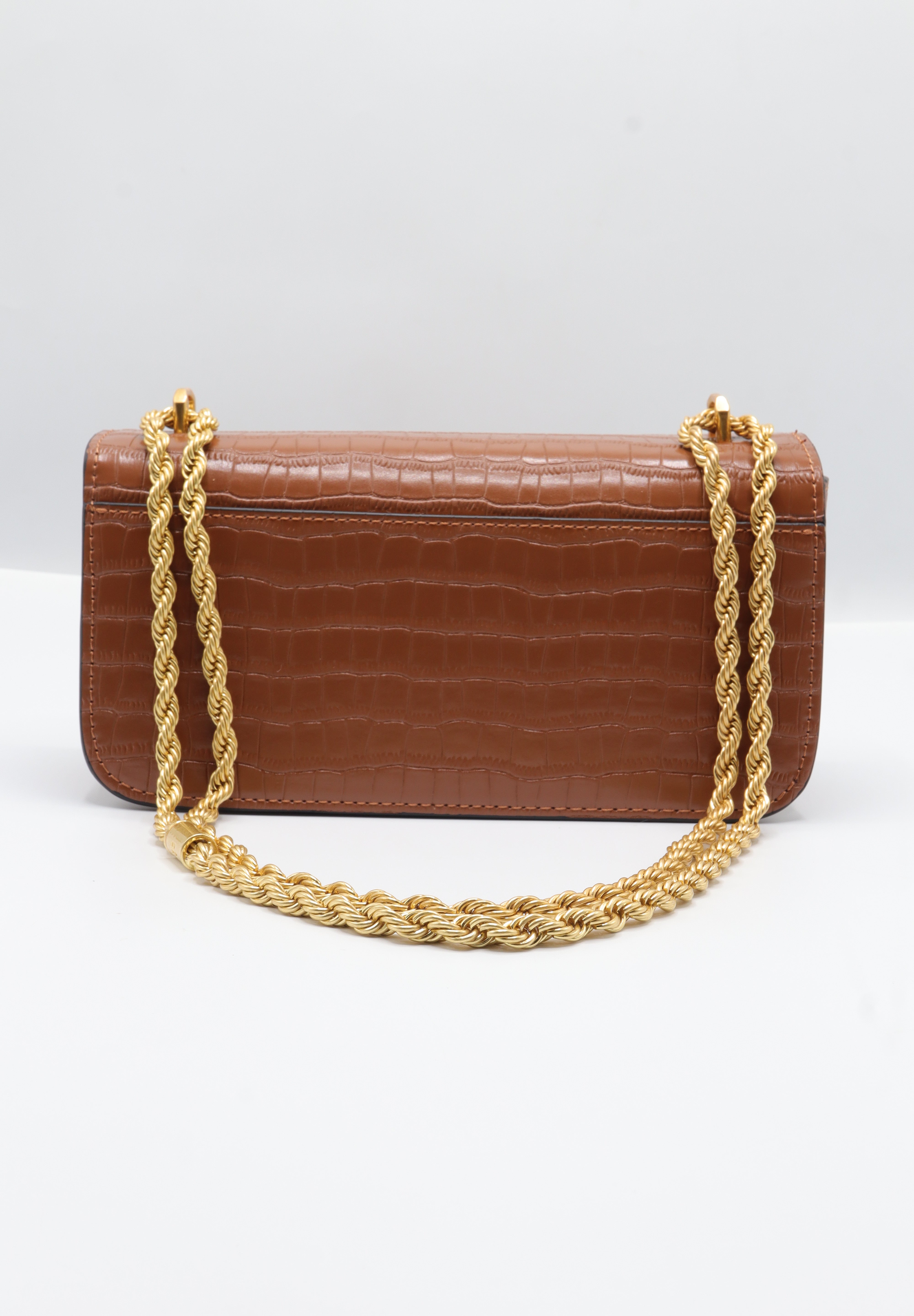 Tory Burch Eleanor Bag | Tan Croc Leather & Gold Double T