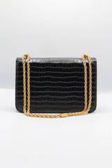 Tory Burch Eleanor Bag | Black Croc Leather & Gold Double T