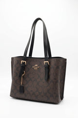 Coach Mollie Tote 25 Signature Canvas | Dark Brown & Black