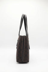 Coach Mollie Tote 25 Signature Canvas | Dark Brown & Black