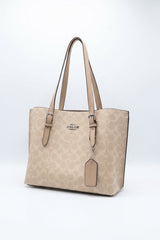 Coach Mollie Tote 25 in Signature Canvas | Beige Taupe & Silver