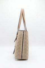 Coach Mollie Tote 25 in Signature Canvas | Beige Taupe & Silver