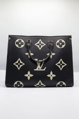 Louis Vuitton Onthego MM Tote | Bicolor Black Monogram Empreinte