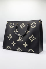 Louis Vuitton Onthego MM Tote | Bicolor Black Monogram Empreinte