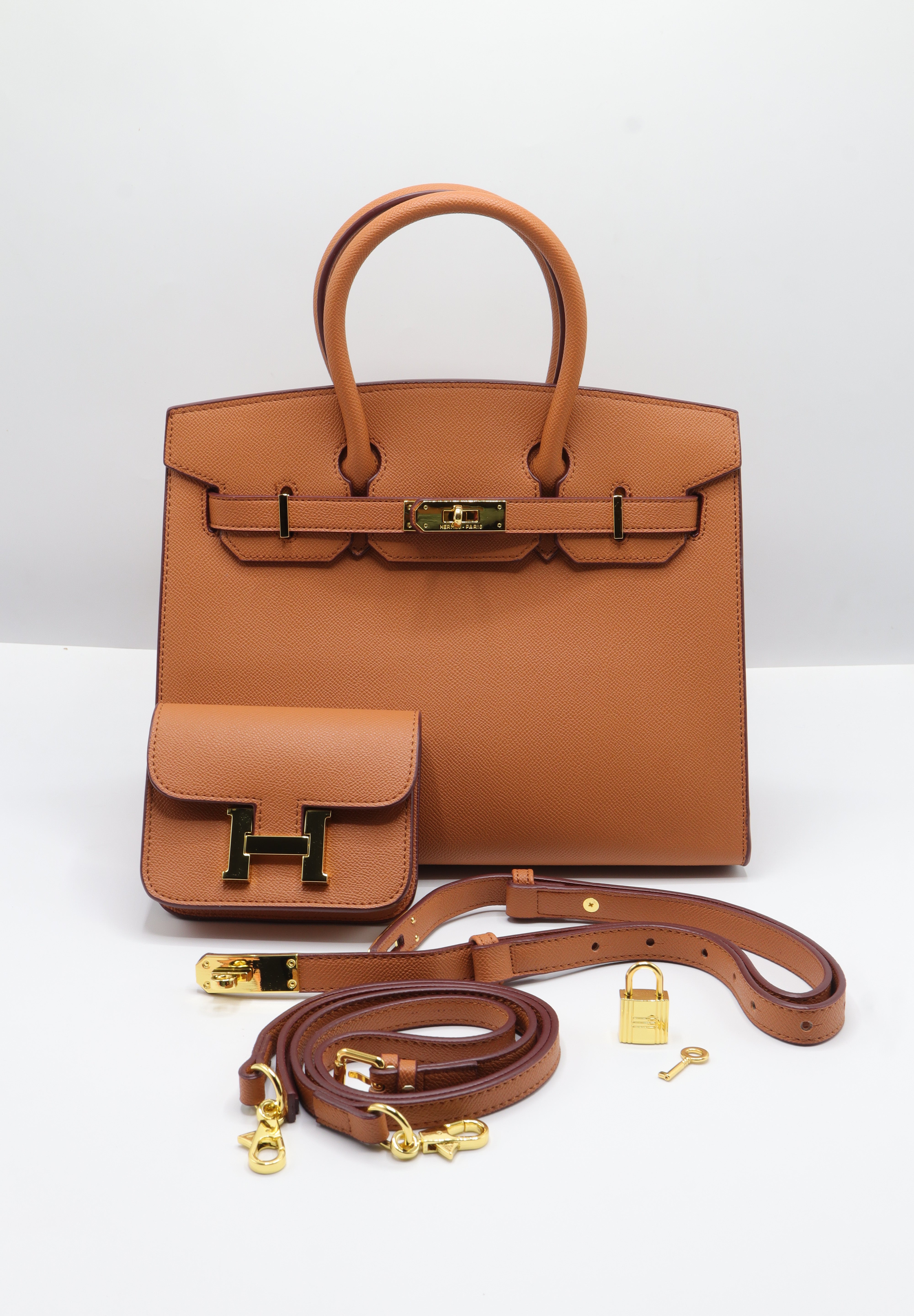 Hermès Birkin 25 Bag & Pouch Set | Gold Epsom Leather & Hardware