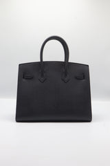 Hermès Birkin 25 Bag & Pouch Set | Black Epsom Leather & Gold