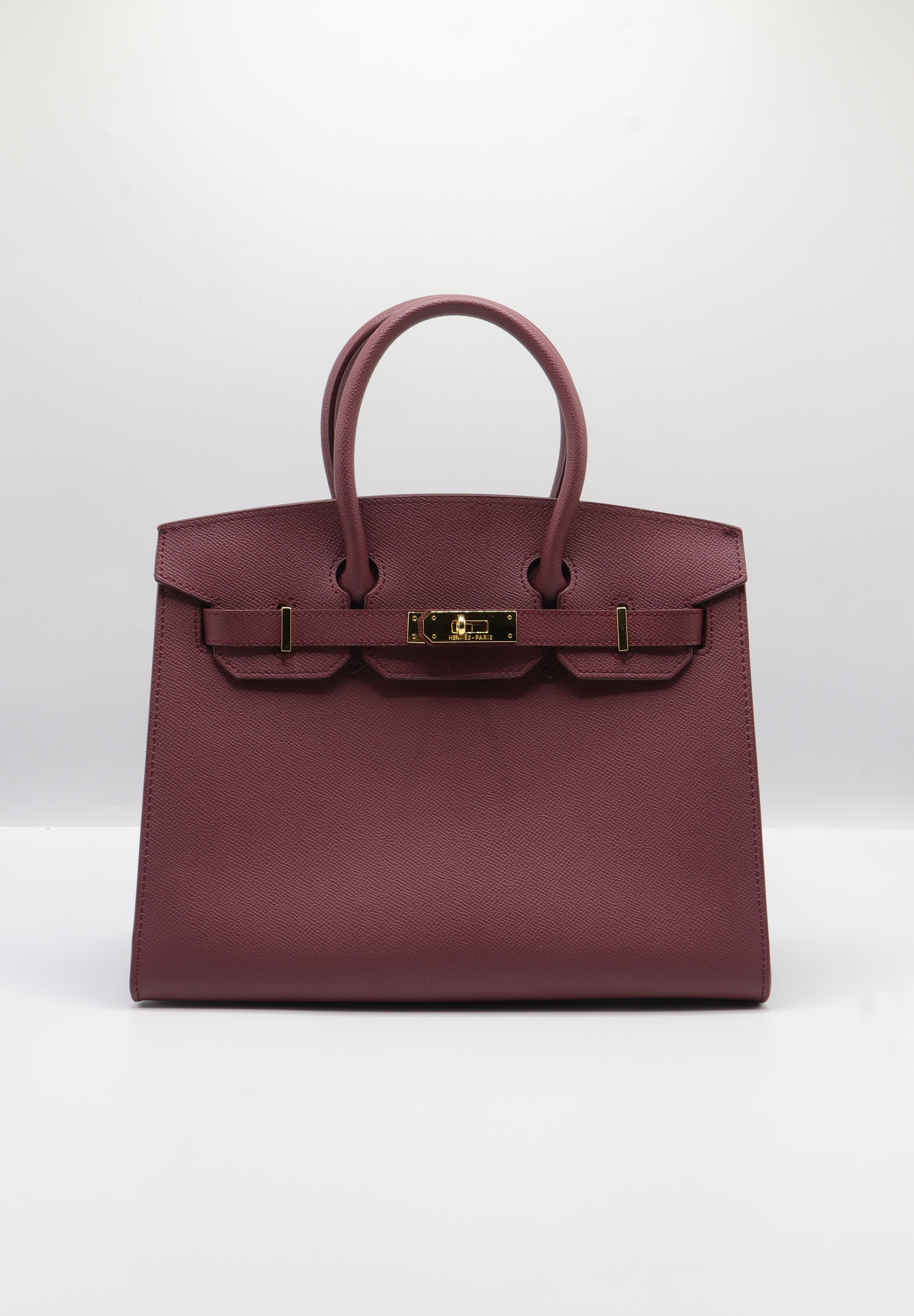 Hermès Birkin 25 Bag & Pouch Set | Burgundy Epsom Leather & Gold
