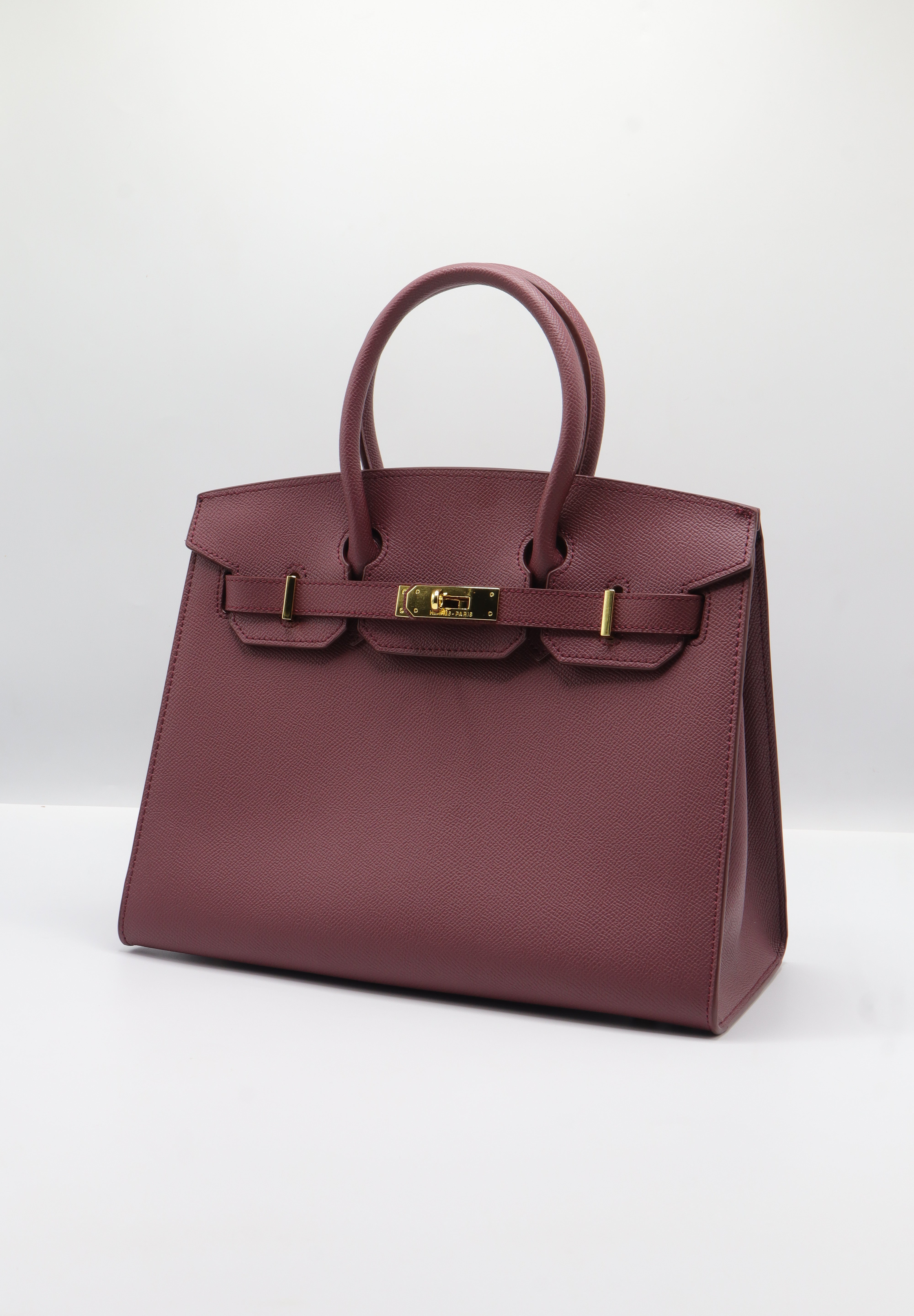 Hermès Birkin 25 Bag & Pouch Set | Burgundy Epsom Leather & Gold