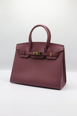 Hermès Birkin 25 Bag & Pouch Set | Burgundy Epsom Leather & Gold