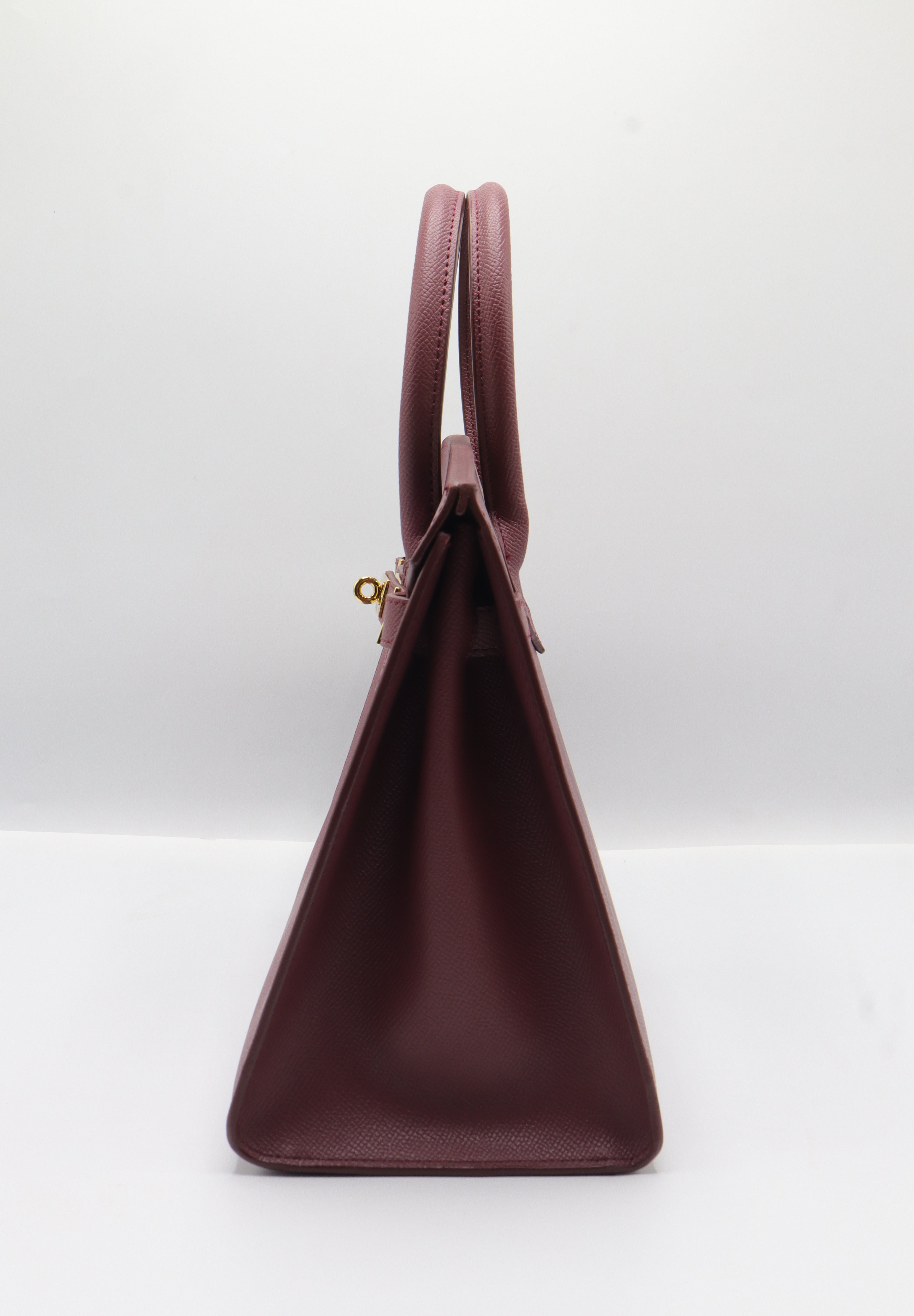 Hermès Birkin 25 Bag & Pouch Set | Burgundy Epsom Leather & Gold