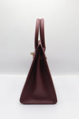 Hermès Birkin 25 Bag & Pouch Set | Burgundy Epsom Leather & Gold