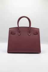 Hermès Birkin 25 Bag & Pouch Set | Burgundy Epsom Leather & Gold