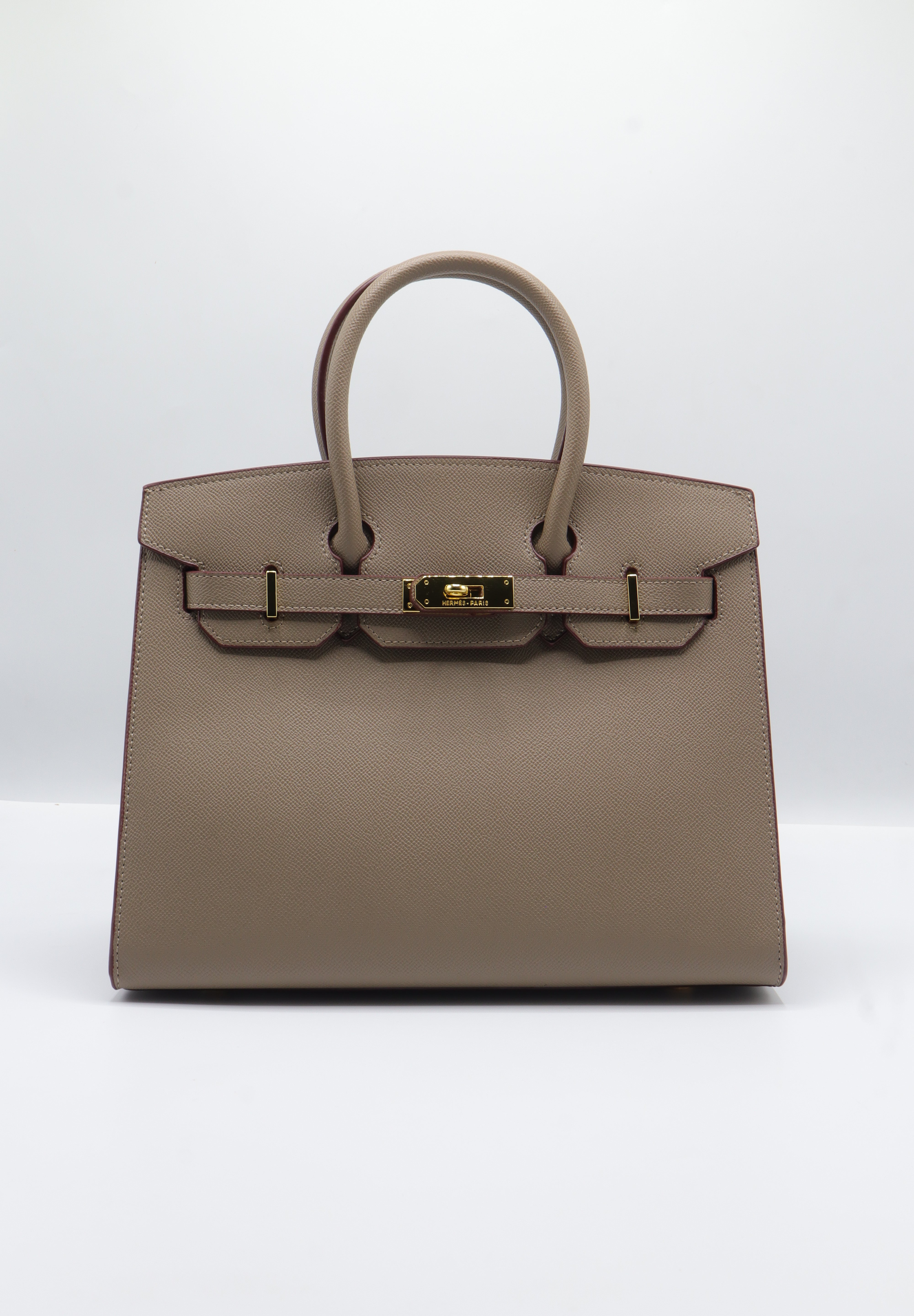 Hermès Birkin 25 Bag & Pouch Set | Étoupe Epsom Leather & Gold