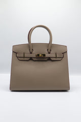 Hermès Birkin 25 Bag & Pouch Set | Étoupe Epsom Leather & Gold