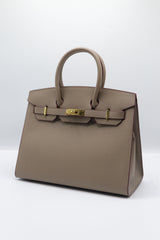 Hermès Birkin 25 Bag & Pouch Set | Étoupe Epsom Leather & Gold