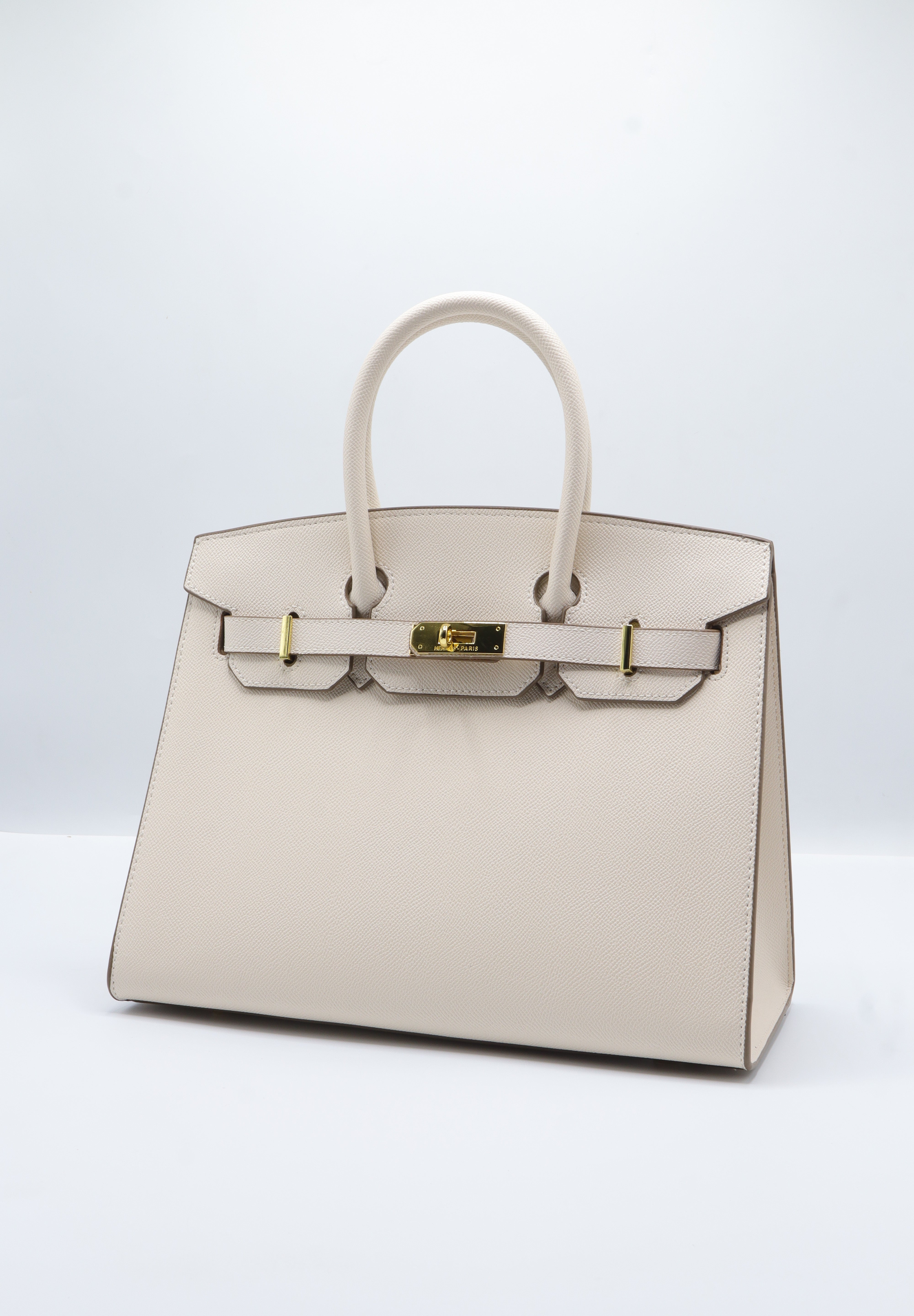 Hermès Birkin 25 Bag & Pouch Set | Craie White Epsom Leather & Gold