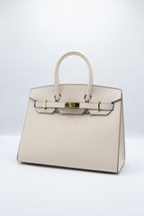 Hermès Birkin 25 Bag & Pouch Set | Craie White Epsom Leather & Gold