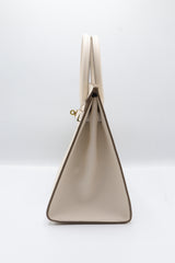 Hermès Birkin 25 Bag & Pouch Set | Craie White Epsom Leather & Gold