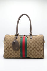 Gucci Horsebit 1955 Medium Boston Bag | GG Canvas & Web