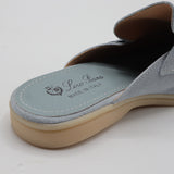 Suede Charm Moccasin Flat Mules – Women's Ice Blue Slip-On Loafers