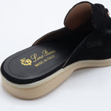 Suede Charm Moccasin Flat Mules – Women's Jet Black Slip-On Loafers
