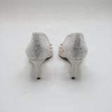 Jimmy Choo Style Pearl Lace D'Orsay Pumps – Women's Silver Bridal & Party Heels