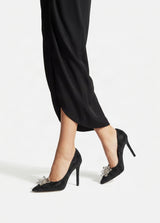 Jimmy Choo Style Crystal Cluster Stiletto Pumps – Women's Black Party & Gala Shoes