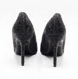 Jimmy Choo Style Crystal Cluster Stiletto Pumps – Women's Black Party & Gala Shoes