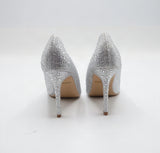 Jimmy Choo Style Crystal Cluster Stiletto Pumps – Women's Silver Bridal & Party Shoes